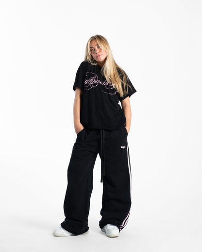 2 STRIPE JOGGERS - BLACK PINK