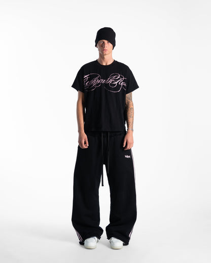 2 STRIPE JOGGERS - BLACK PINK